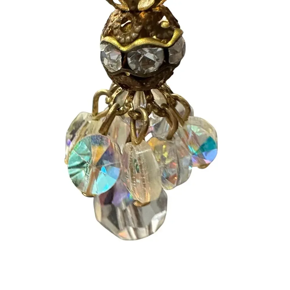 Vintage 1950s Fashion Crystal Faux Earrings Mid Century Glam Hollywood style